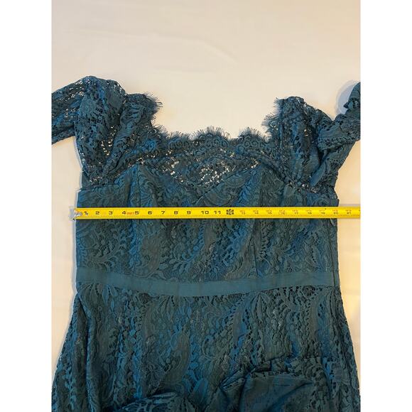 City Chic Floral Lace Maxi Dress Womens 18 Whimsigoth Forest Fairy Green Formal - Picture 5 of 15